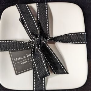 New Maison Blanc White Porcelain set of four appetizer plates 6”*6” each